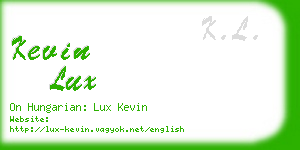 kevin lux business card